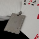 Ocelový přívěsek poker karta Srdcové Eso