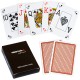 100% plastové poker karty Professional mini indexy 4 rohy - Hnědé